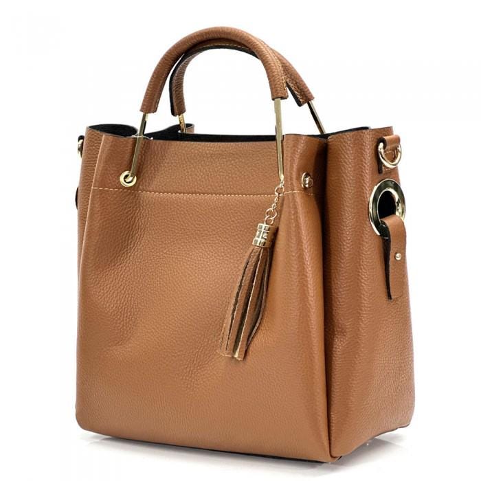 Classic Red Pebbled Leather Tote Bag,Handmade in Italy Free Shippng to the US