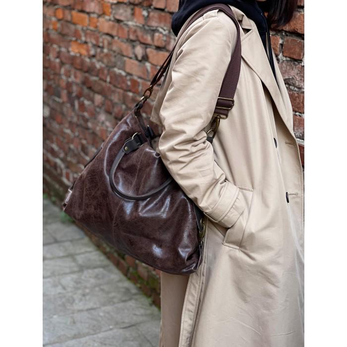 Handmade Italian Leather Hobo Tote Bag: Slouchy Black Shoulder Bag