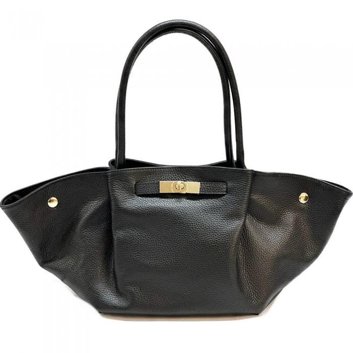 Expandable Leather Tote Bag, Slouchy or buttoned Up! Handmade in Italy