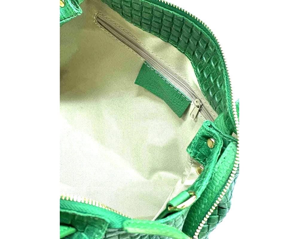Woven Leather Boston Bag, Handcrafted in Florence, Italy, Free Shipping