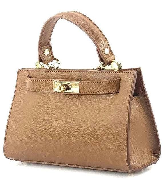 Pebbled Italian Leather Shoulder Bag: Classic Tote Handbag
