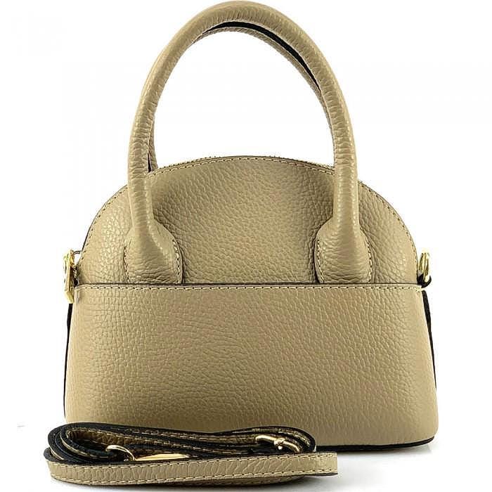 Mini Shell Shape Bag, Pebbled Leather, Handmade Italy, Free Shipping