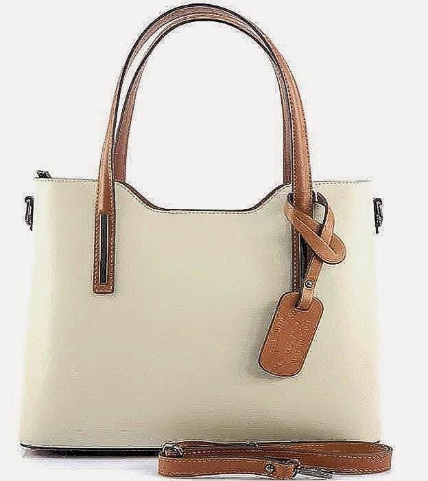 Full-grain, Saffiano Leather Tote with Contrasting Trim. Handmade in Italy, Free Shipping to the USA.