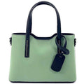 Saffiano Leather Tote with Contrasting Trim. Handmade in Italy, Free Shipping to the USA.
