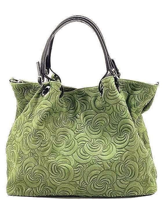Slouchy, Embossed, Premium Leather Tote.  Handcrafted in Italy, Free Shipping