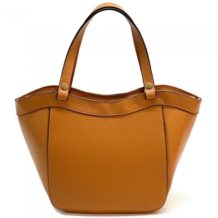 Pebbled Leather Handbag: Handmade Italian Structured Purse