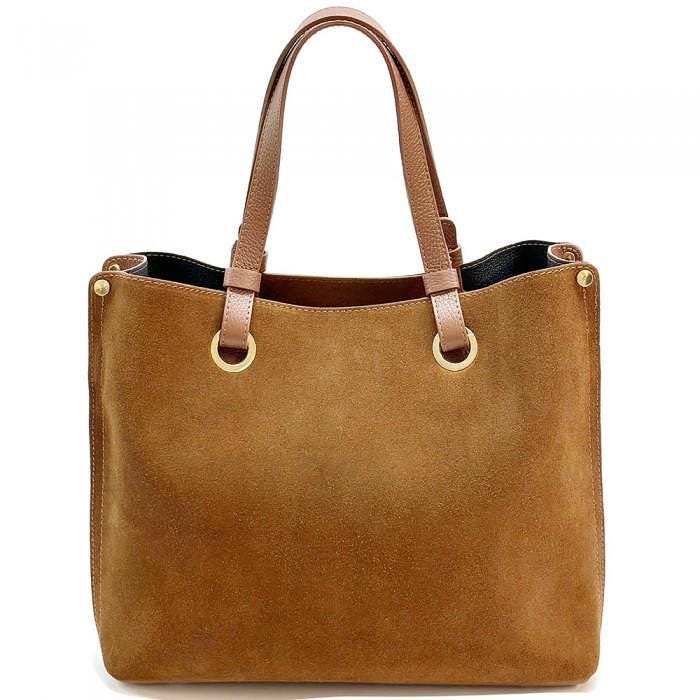 Burgundy Suede and Leather Tote Bag: Handmade Classic Design